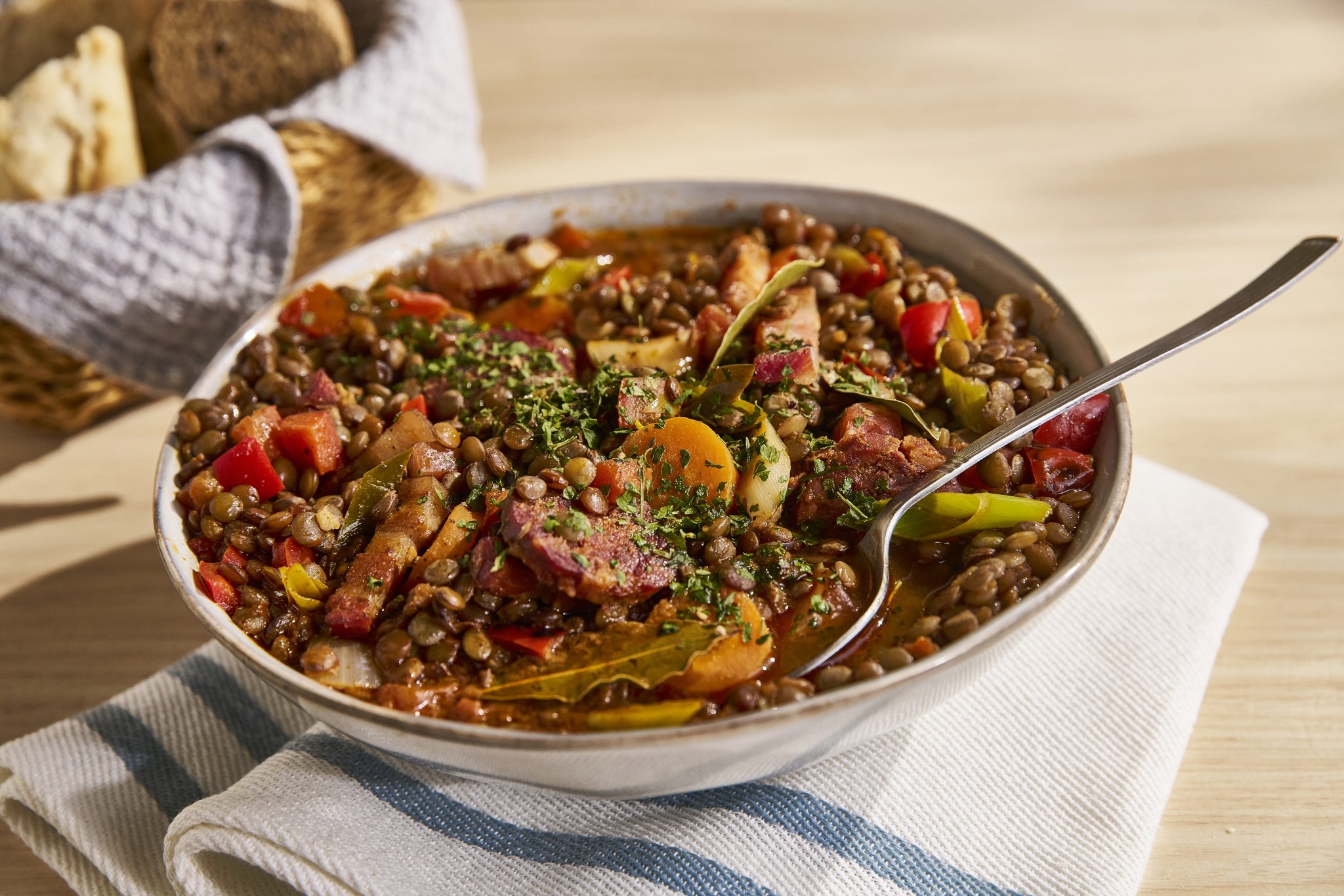 Lentejas estofadas con verduras